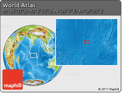 Physical Location Map of the Area around 13° 24' 15" S, 79° 7' 30" E