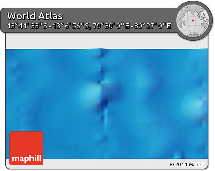 Physical 3D Map of the Area around 13° 24' 15" S, 79° 58' 29" E