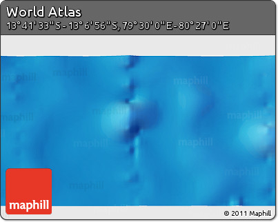 Physical 3D Map of the Area around 13° 24' 15" S, 79° 58' 29" E