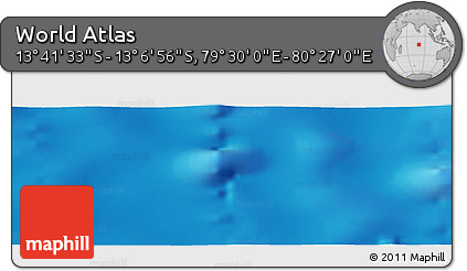 Physical Panoramic Map of the Area around 13° 24' 15" S, 79° 58' 29" E