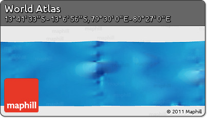 Physical Panoramic Map of the Area around 13° 24' 15" S, 79° 58' 29" E