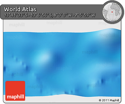 Physical 3D Map of the Area around 13° 24' 15" S, 7° 34' 30" W