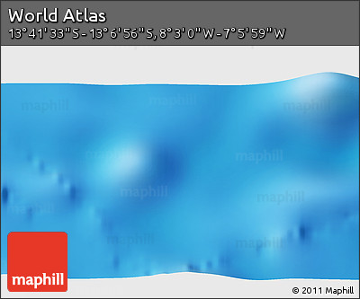 Physical 3D Map of the Area around 13° 24' 15" S, 7° 34' 30" W
