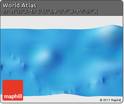 Physical 3D Map of the Area around 13° 24' 15" S, 7° 34' 30" W