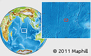 Physical Location Map of the area around 13° 24' 15" S, 80° 49' 29" E