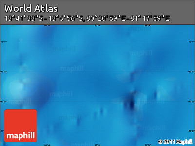 Physical Map of the Area around 13° 24' 15" S, 80° 49' 29" E