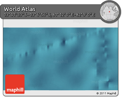 Satellite 3D Map of the Area around 13° 24' 15" S, 81° 40' 30" E