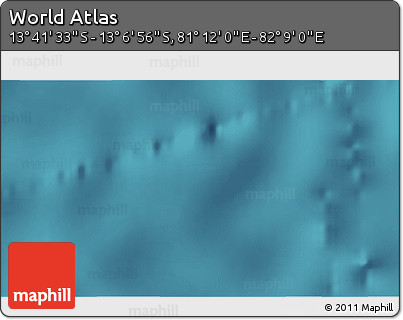 Satellite 3D Map of the Area around 13° 24' 15" S, 81° 40' 30" E