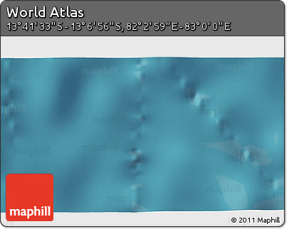 Satellite 3D Map of the Area around 13° 24' 15" S, 82° 31' 30" E