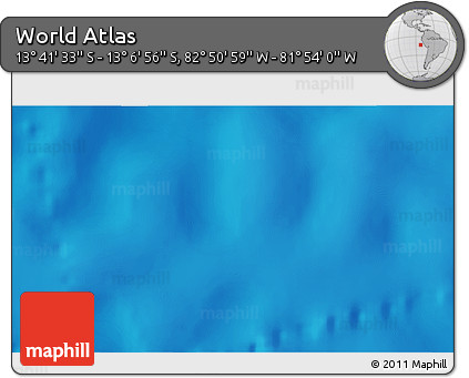 Physical 3D Map of the Area around 13° 24' 15" S, 82° 22' 30" W