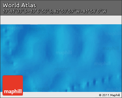 Physical 3D Map of the Area around 13° 24' 15" S, 82° 22' 30" W