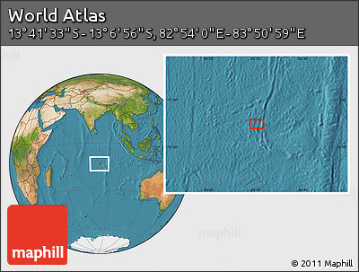 Satellite Location Map of the Area around 13° 24' 15" S, 83° 22' 30" E