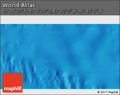Shaded Relief 3D Map of the Area around 13° 24' 15" S, 83° 13' 29" W