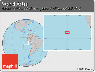 Gray Location Map of the Area around 13° 24' 15" S, 83° 13' 29" W