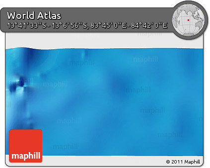 Shaded Relief 3D Map of the Area around 13° 24' 15" S, 84° 13' 29" E