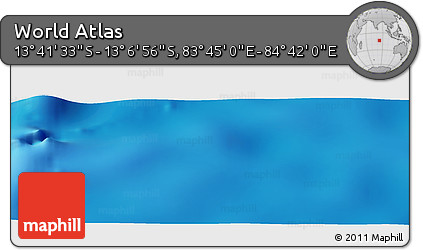 Physical Panoramic Map of the Area around 13° 24' 15" S, 84° 13' 29" E