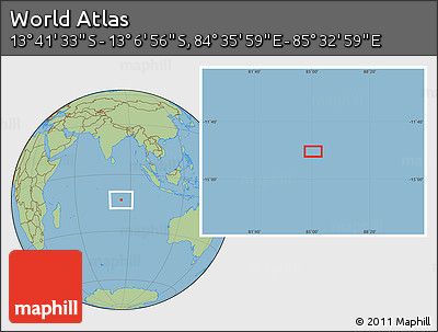 Savanna Style Location Map of the Area around 13° 24' 15" S, 85° 4' 29" E