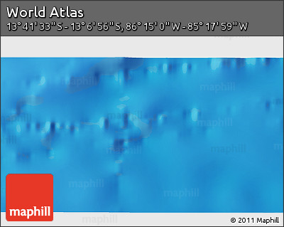 Physical 3D Map of the Area around 13° 24' 15" S, 85° 46' 30" W