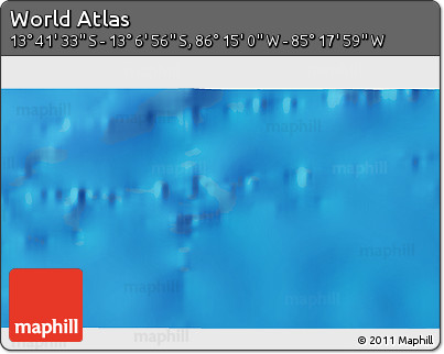 Physical 3D Map of the Area around 13° 24' 15" S, 85° 46' 30" W