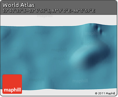 Satellite 3D Map of the Area around 13° 24' 15" S, 87° 37' 30" E