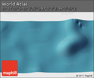 Satellite 3D Map of the Area around 13° 24' 15" S, 87° 37' 30" E