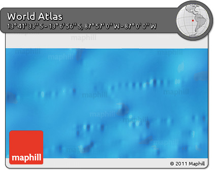 Physical 3D Map of the Area around 13° 24' 15" S, 87° 28' 29" W