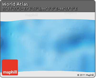 Shaded Relief 3D Map of the Area around 13° 24' 15" S, 88° 28' 29" E