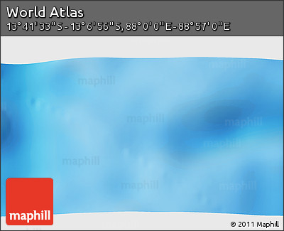 Shaded Relief 3D Map of the Area around 13° 24' 15" S, 88° 28' 29" E