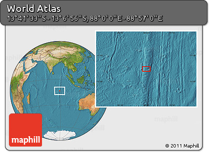 Satellite Location Map of the Area around 13° 24' 15" S, 88° 28' 29" E