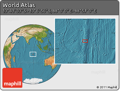 Satellite Location Map of the Area around 13° 24' 15" S, 88° 28' 29" E