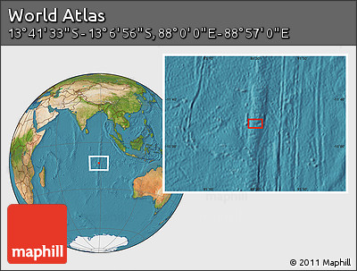 Satellite Location Map of the Area around 13° 24' 15" S, 88° 28' 29" E