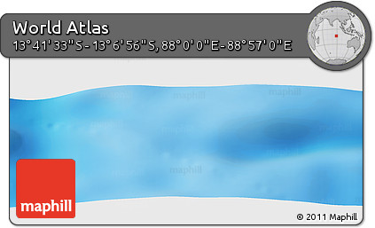 Physical Panoramic Map of the Area around 13° 24' 15" S, 88° 28' 29" E