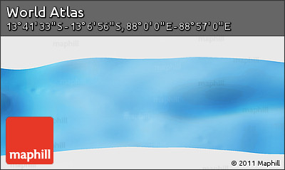 Physical Panoramic Map of the Area around 13° 24' 15" S, 88° 28' 29" E