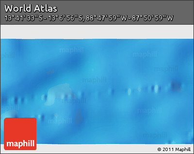 Physical 3D Map of the Area around 13° 24' 15" S, 88° 19' 29" W