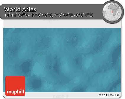 Satellite 3D Map of the Area around 13° 24' 15" S, 8° 34' 29" E