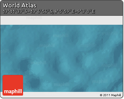 Satellite 3D Map of the Area around 13° 24' 15" S, 8° 34' 29" E