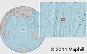 Gray Location Map of the area around 13° 24' 15" S, 91° 1' 30" E, hill shading