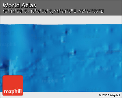 Physical 3D Map of the Area around 13° 24' 15" S, 91° 52' 30" E