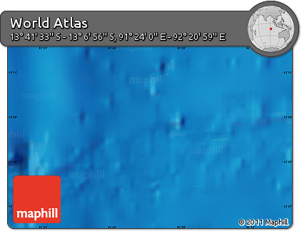 Physical Map of the Area around 13° 24' 15" S, 91° 52' 30" E