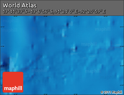 Physical Map of the Area around 13° 24' 15" S, 91° 52' 30" E