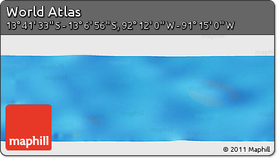 Physical Panoramic Map of the Area around 13° 24' 15" S, 91° 43' 29" W