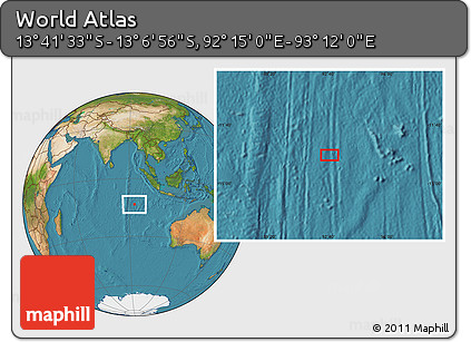Satellite Location Map of the Area around 13° 24' 15" S, 92° 43' 29" E