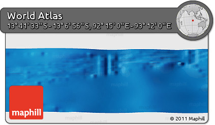 Physical Panoramic Map of the Area around 13° 24' 15" S, 92° 43' 29" E