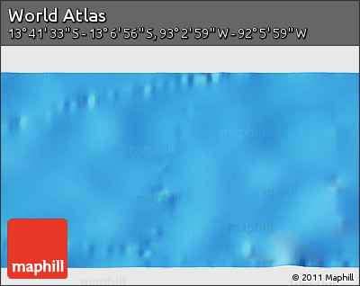 Physical 3D Map of the Area around 13° 24' 15" S, 92° 34' 29" W