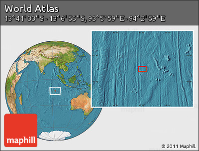 Satellite Location Map of the Area around 13° 24' 15" S, 93° 34' 29" E