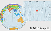 Political Location Map of the area around 13° 24' 15" S, 94° 25' 30" E