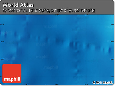 Shaded Relief Map of the Area around 13° 24' 15" S, 94° 25' 30" E