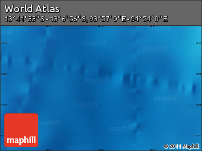 Shaded Relief Map of the Area around 13° 24' 15" S, 94° 25' 30" E
