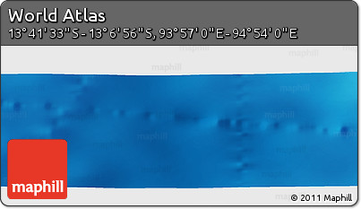 Shaded Relief Panoramic Map of the Area around 13° 24' 15" S, 94° 25' 30" E