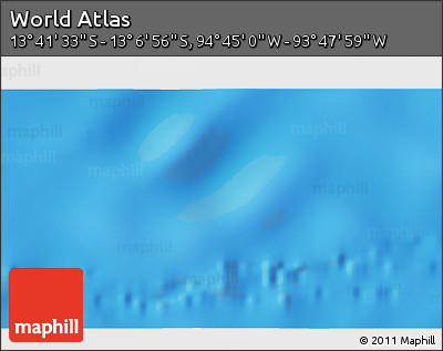 Physical 3D Map of the Area around 13° 24' 15" S, 94° 16' 30" W